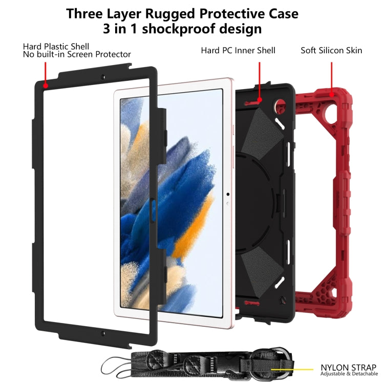 For Samsung Galaxy Tab A8 10.5 2021 X200 Contrast Color Robot Silicone + PC Tablet Case