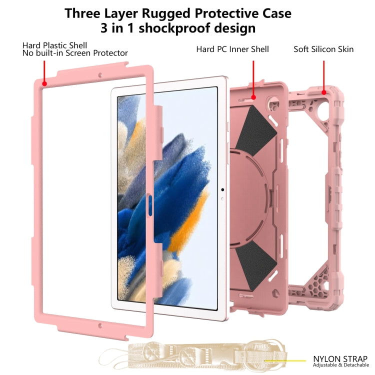 For Samsung Galaxy Tab A8 10.5 2021 X200 Contrast Color Robot Silicone + PC Tablet Case