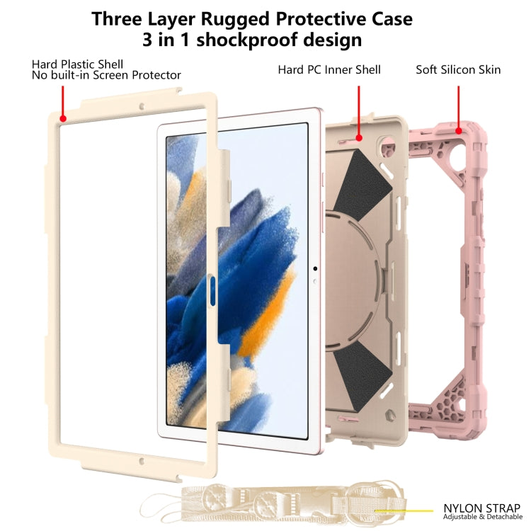 For Samsung Galaxy Tab A8 10.5 2021 X200 Contrast Color Robot Silicone + PC Tablet Case