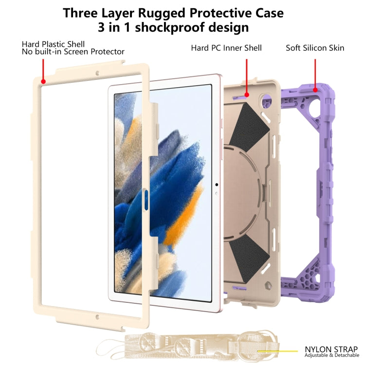 For Samsung Galaxy Tab A8 10.5 2021 X200 Contrast Color Robot Silicone + PC Tablet Case