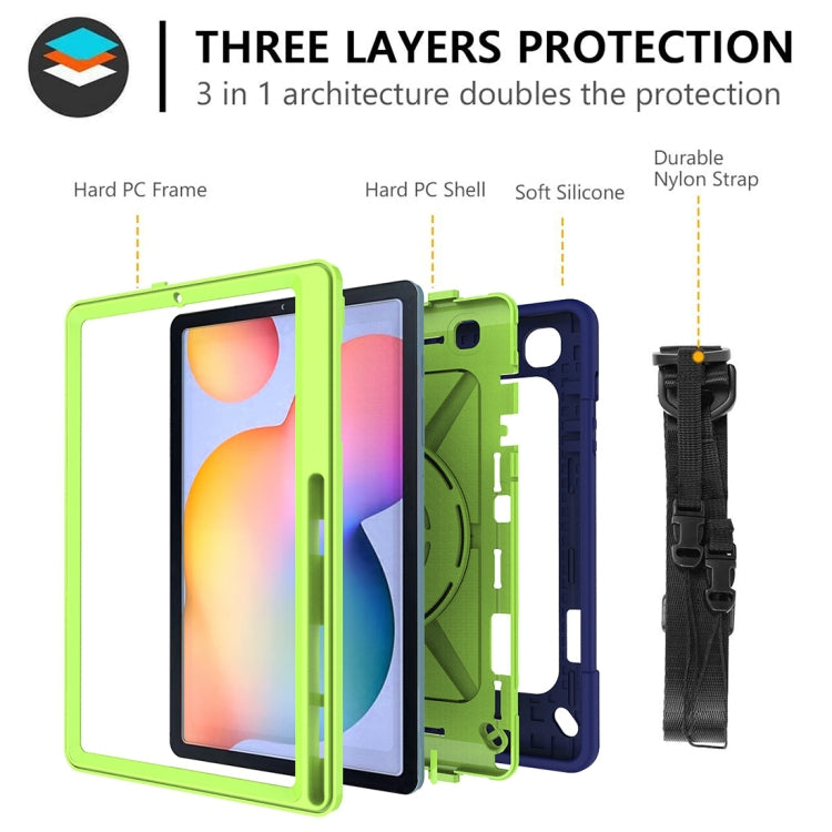 For Samsung Galaxy Tab S6 Lite P610 Contrast Color Robot Silicone + PC Tablet Case