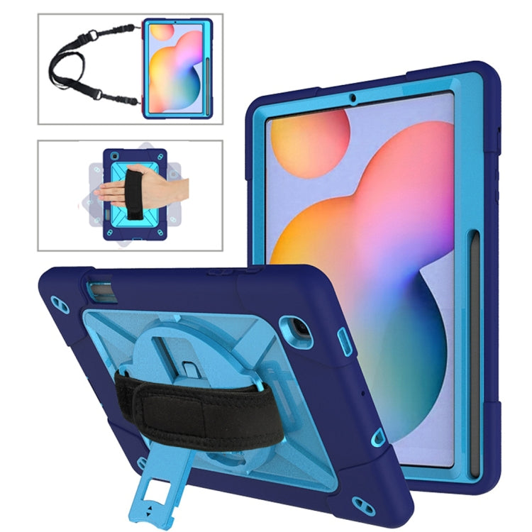 For Samsung Galaxy Tab S6 Lite P610 Contrast Color Robot Silicone + PC Tablet Case
