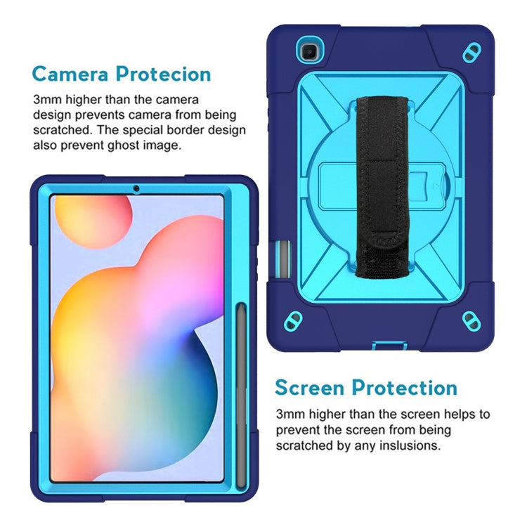 For Samsung Galaxy Tab S6 Lite P610 Contrast Color Robot Silicone + PC Tablet Case