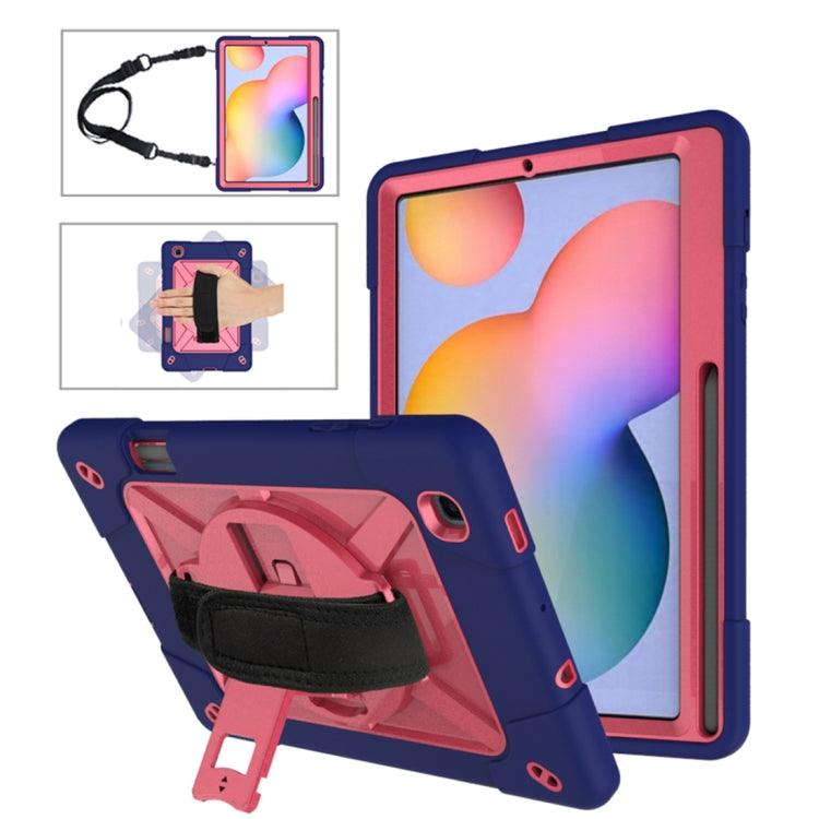 For Samsung Galaxy Tab S6 Lite P610 Contrast Color Robot Silicone + PC Tablet Case