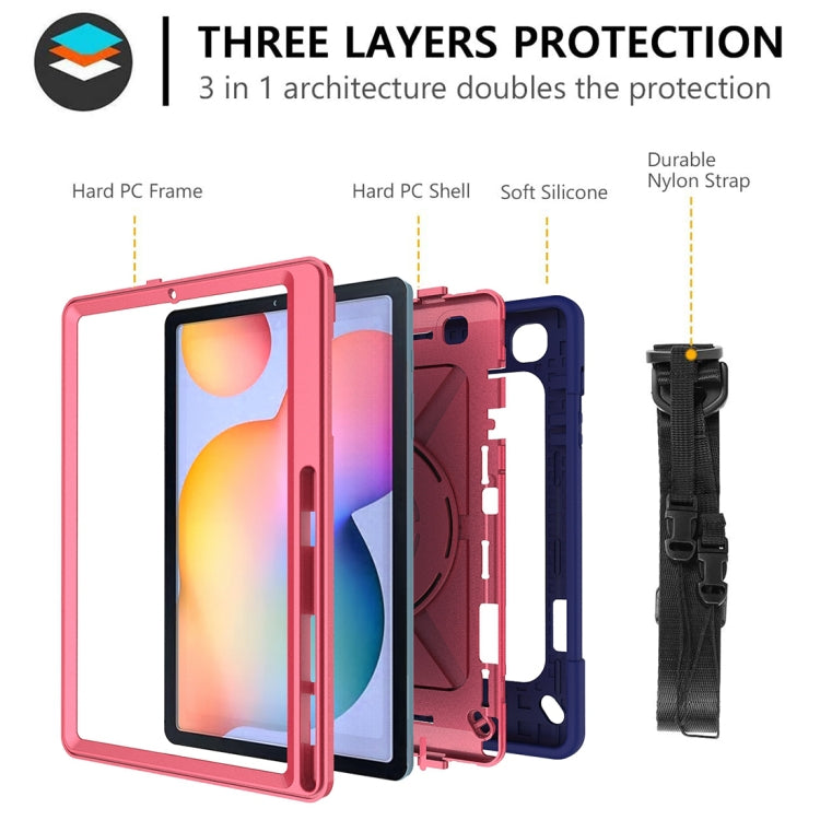 For Samsung Galaxy Tab S6 Lite P610 Contrast Color Robot Silicone + PC Tablet Case