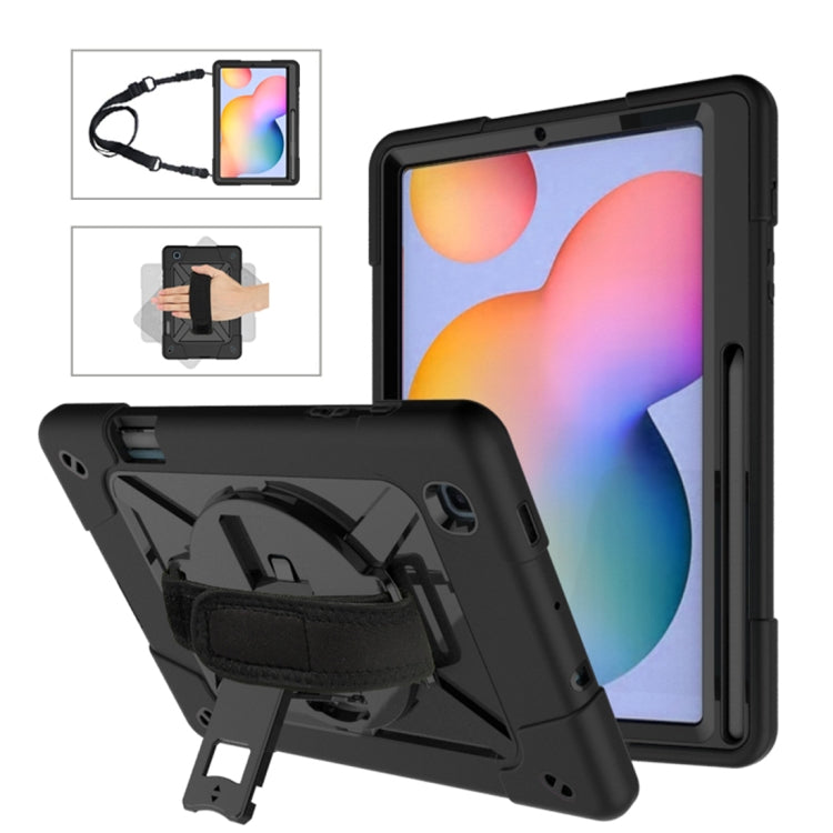 For Samsung Galaxy Tab S6 Lite P610 Contrast Color Robot Silicone + PC Tablet Case