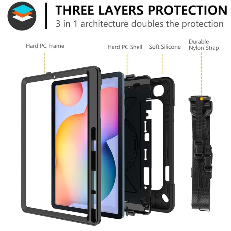 For Samsung Galaxy Tab S6 Lite P610 Contrast Color Robot Silicone + PC Tablet Case