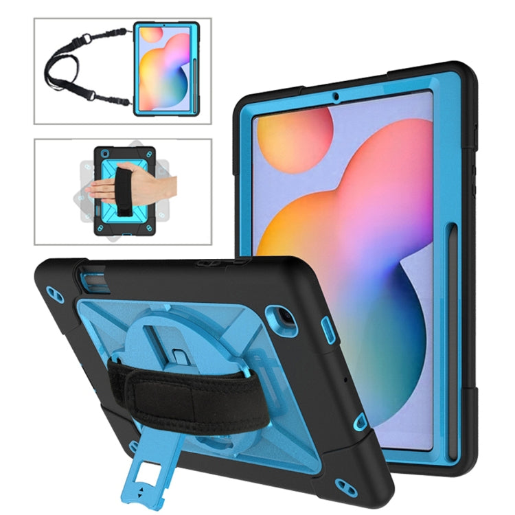 For Samsung Galaxy Tab S6 Lite P610 Contrast Color Robot Silicone + PC Tablet Case