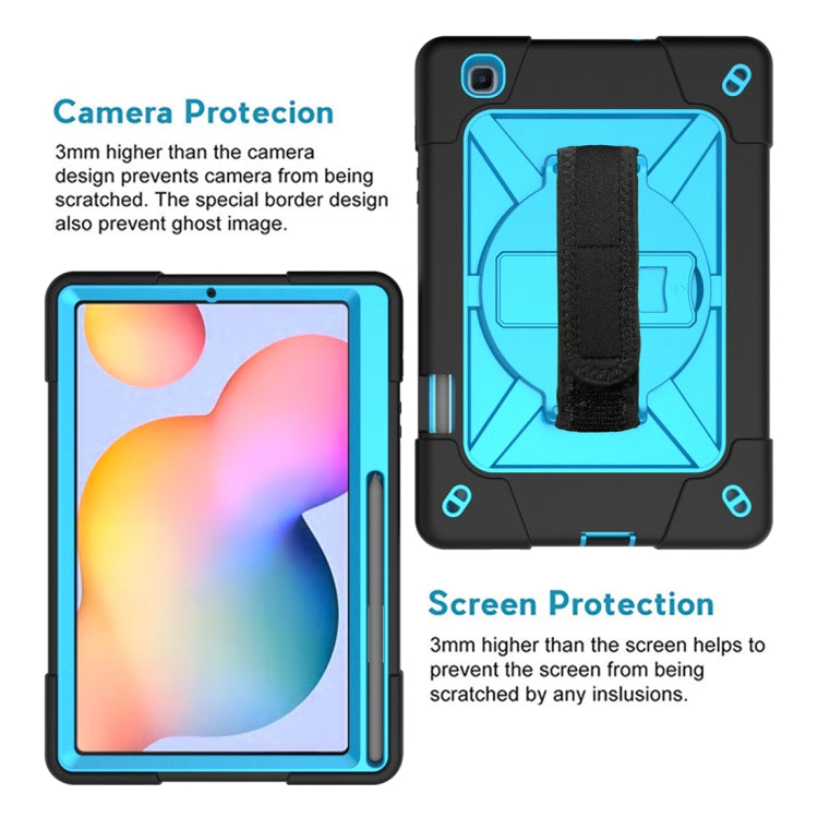For Samsung Galaxy Tab S6 Lite P610 Contrast Color Robot Silicone + PC Tablet Case