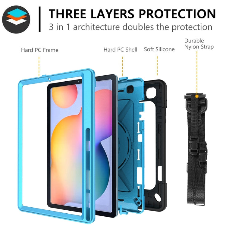 For Samsung Galaxy Tab S6 Lite P610 Contrast Color Robot Silicone + PC Tablet Case