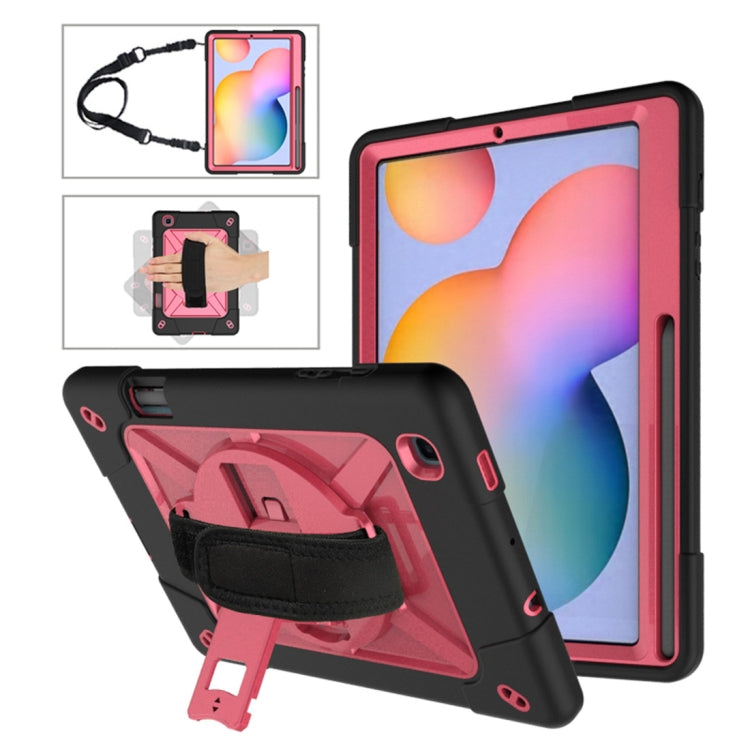 For Samsung Galaxy Tab S6 Lite P610 Contrast Color Robot Silicone + PC Tablet Case