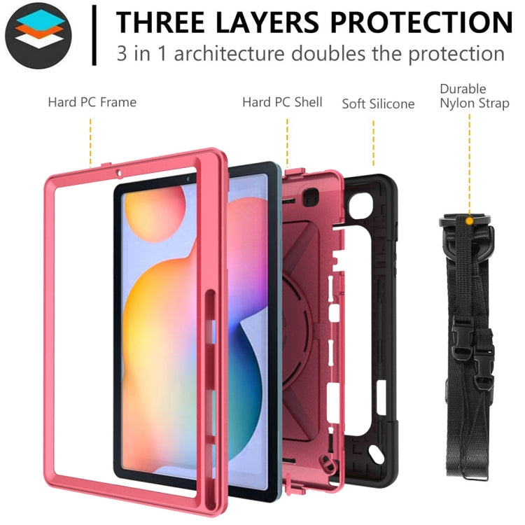 For Samsung Galaxy Tab S6 Lite P610 Contrast Color Robot Silicone + PC Tablet Case