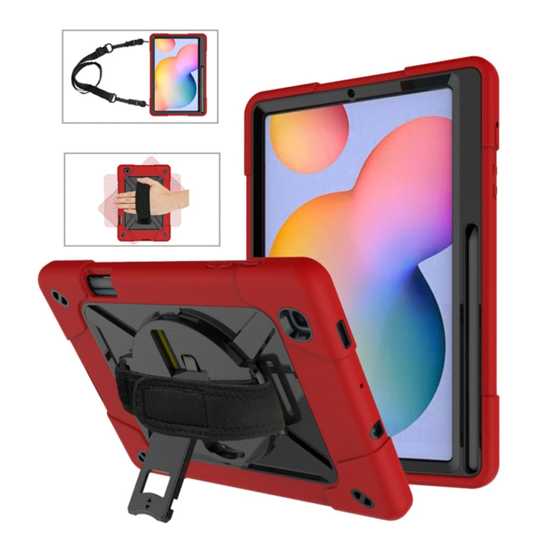 For Samsung Galaxy Tab S6 Lite P610 Contrast Color Robot Silicone + PC Tablet Case