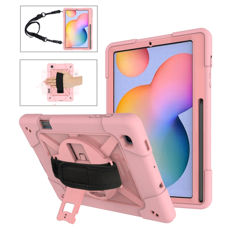 For Samsung Galaxy Tab S6 Lite P610 Contrast Color Robot Silicone + PC Tablet Case