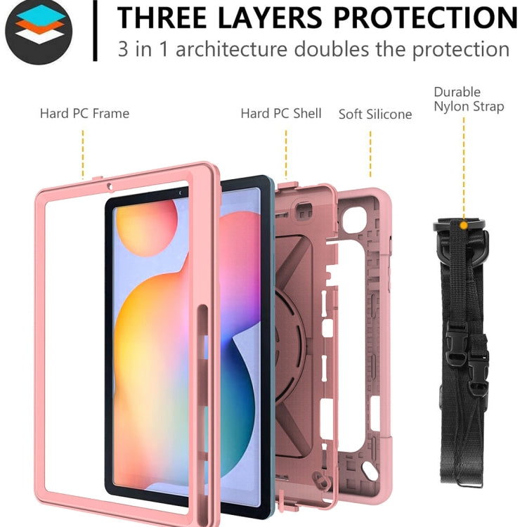 For Samsung Galaxy Tab S6 Lite P610 Contrast Color Robot Silicone + PC Tablet Case