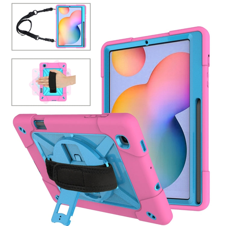 For Samsung Galaxy Tab S6 Lite P610 Contrast Color Robot Silicone + PC Tablet Case
