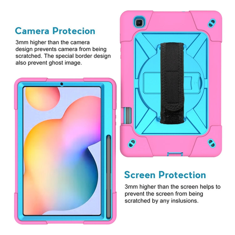 For Samsung Galaxy Tab S6 Lite P610 Contrast Color Robot Silicone + PC Tablet Case