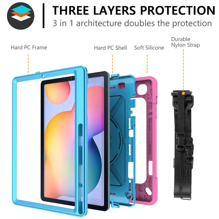 For Samsung Galaxy Tab S6 Lite P610 Contrast Color Robot Silicone + PC Tablet Case
