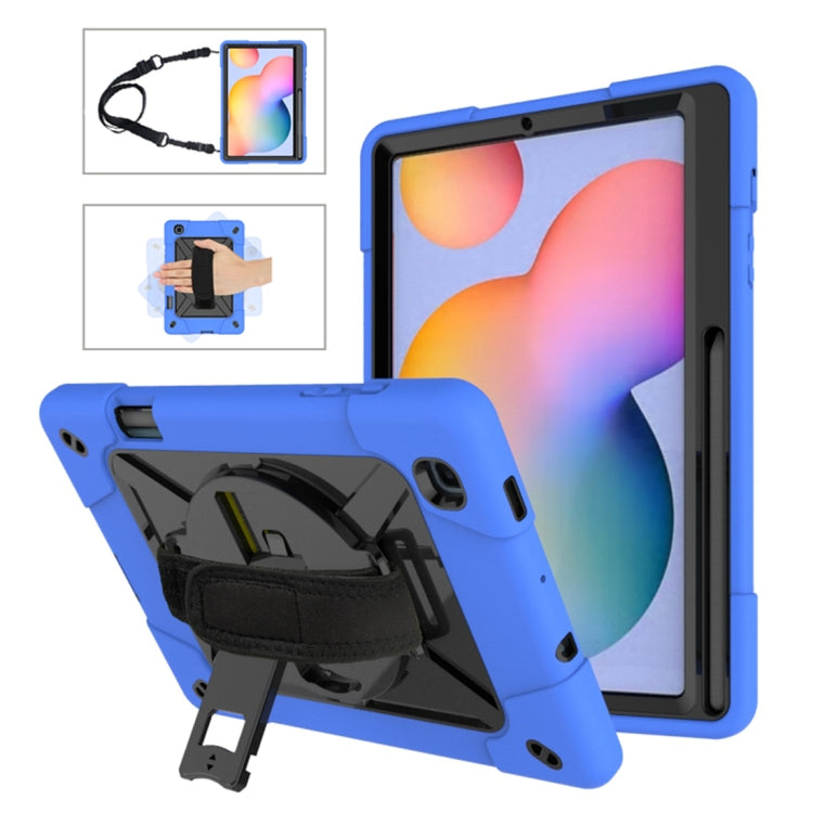 For Samsung Galaxy Tab S6 Lite P610 Contrast Color Robot Silicone + PC Tablet Case