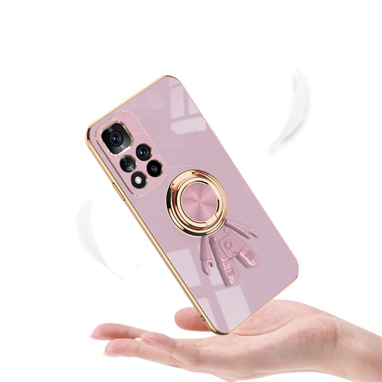For Xiaomi Redmi Note 11 Pro 5G 6D Plating Astronaut Ring Kickstand Phone Case