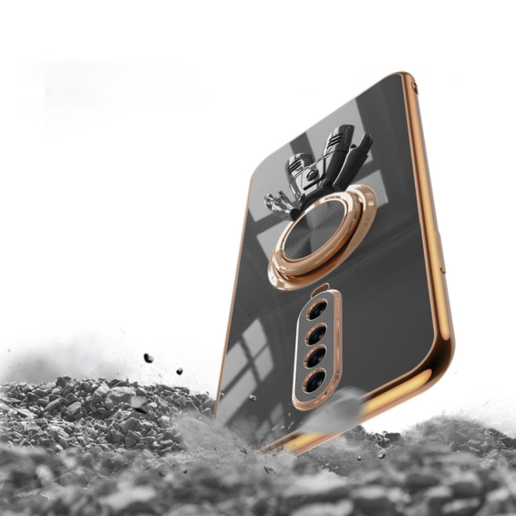 For Xiaomi Redmi K30 Pro 6D Plating Astronaut Ring Kickstand Phone Case