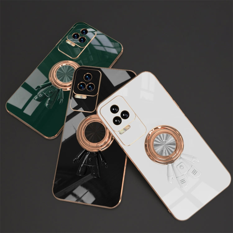 For Xiaomi Redmi K40S 6D Plating Astronaut Ring Kickstand Phone Case