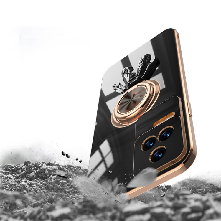 For Xiaomi Redmi K40S 6D Plating Astronaut Ring Kickstand Phone Case