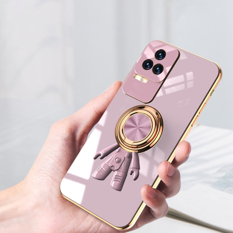 For Xiaomi Redmi K40S 6D Plating Astronaut Ring Kickstand Phone Case