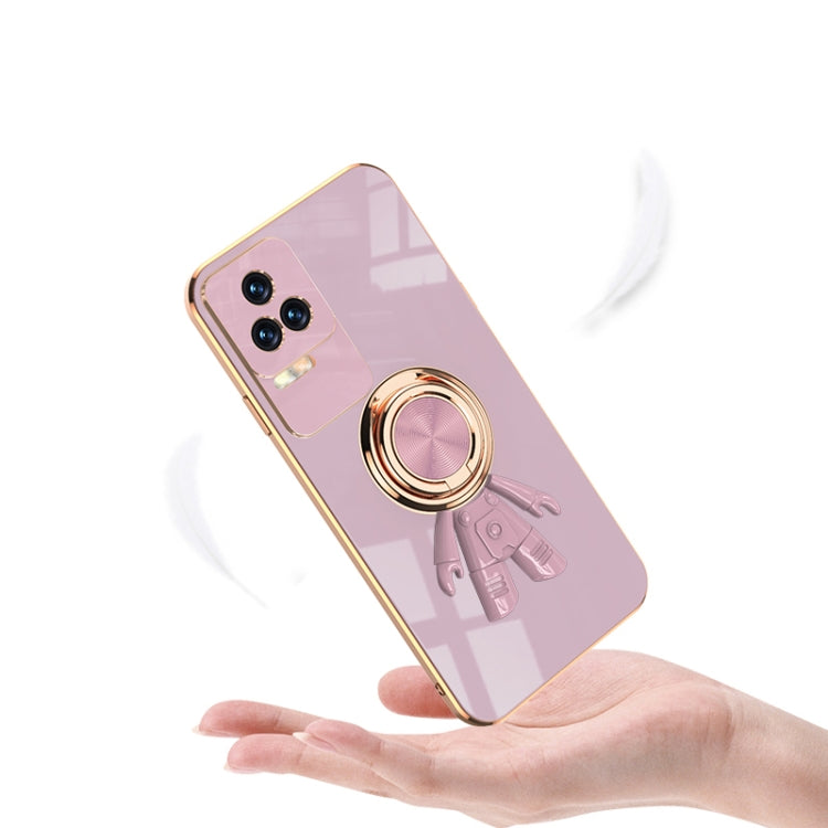 For Xiaomi Redmi K50 6D Plating Astronaut Ring Kickstand Phone Case