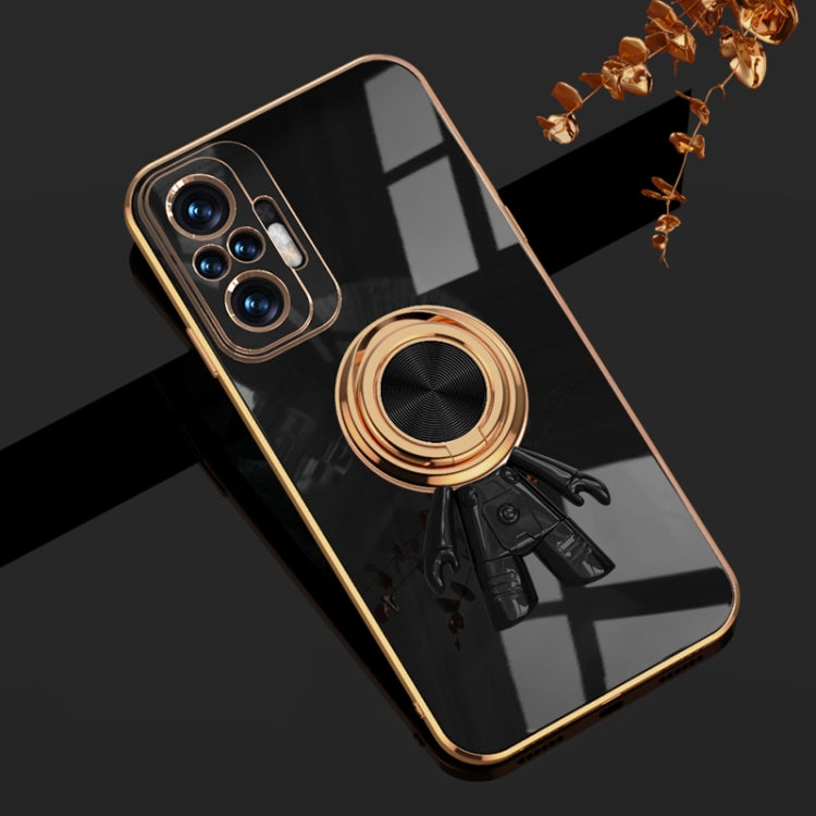 For Xiaomi Redmi Note 10 Pro 4G 6D Plating Astronaut Ring Kickstand Phone Case