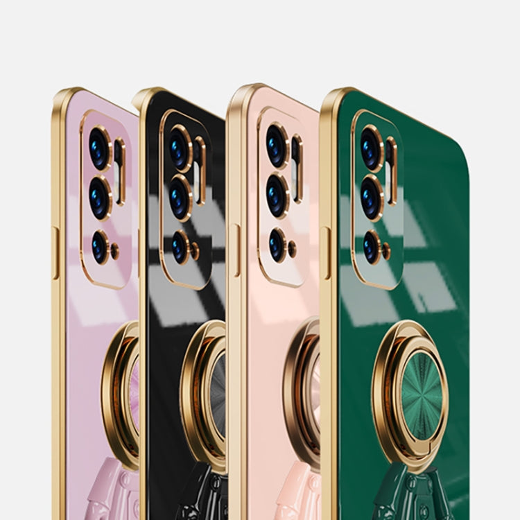 For Xiaomi Redmi Note 10 Pro 4G 6D Plating Astronaut Ring Kickstand Phone Case