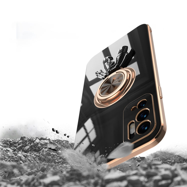 For Xiaomi Redmi Note 10 Pro 4G 6D Plating Astronaut Ring Kickstand Phone Case