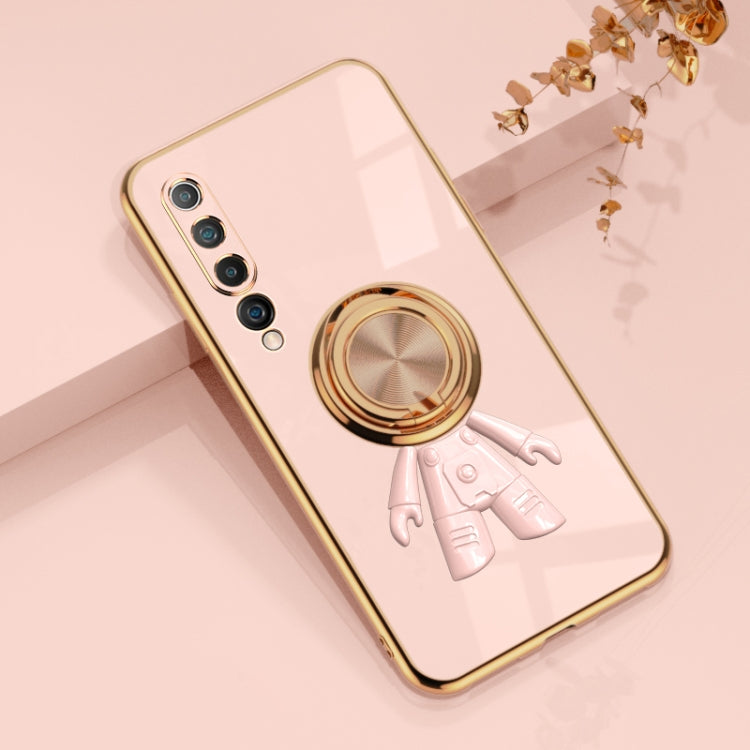 For Xiaomi Mi 10 5G 6D Plating Astronaut Ring Kickstand Phone Case
