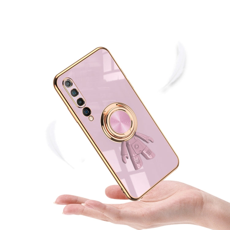 For Xiaomi Mi 10 5G 6D Plating Astronaut Ring Kickstand Phone Case