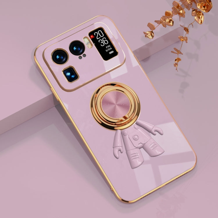 For Xiaomi Mi 11 Ultra 6D Plating Astronaut Ring Kickstand Phone Case