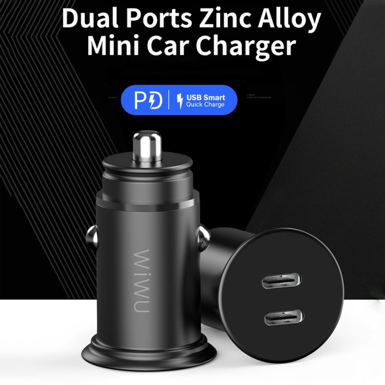 WiWU PC400 40W Dual Type-C PD Car Charger(Black)