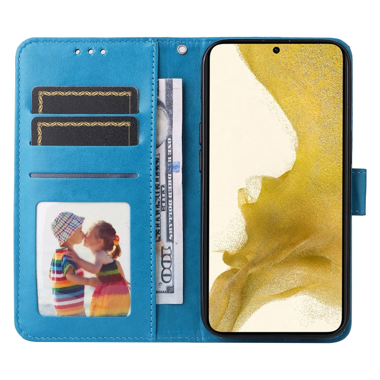 For Samsung Galaxy S22 5G Embossed Sunflower Leather Phone Case