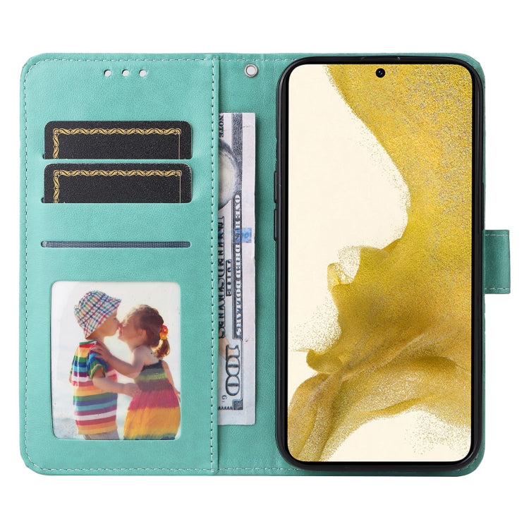 For Samsung Galaxy S22+ 5G Embossed Sunflower Leather Phone Case
