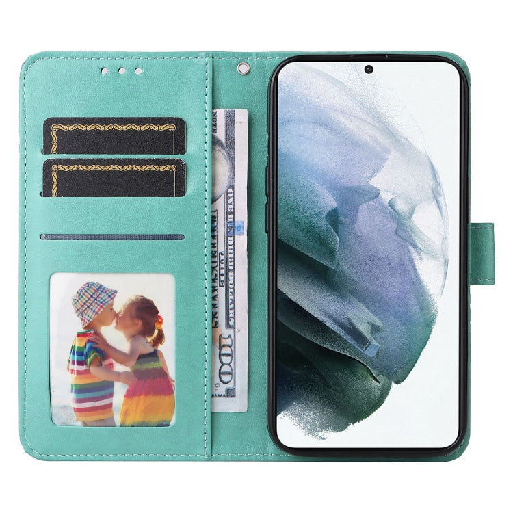For Samsung Galaxy S21+ 5G Embossed Sunflower Leather Phone Case