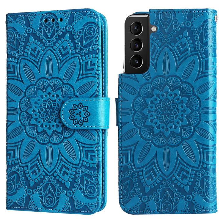 For Samsung Galaxy S21+ 5G Embossed Sunflower Leather Phone Case
