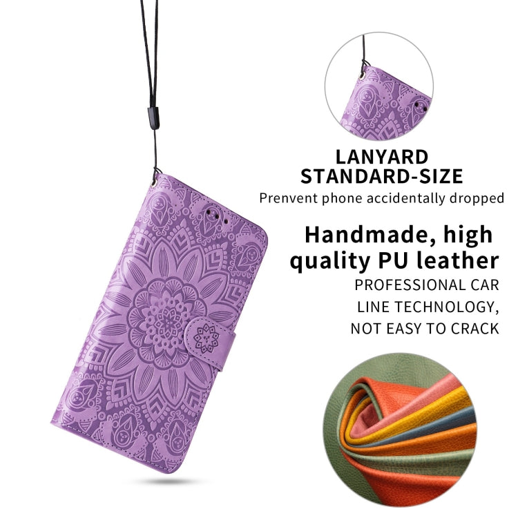 For Samsung Galaxy S21 FE 5G Embossed Sunflower Leather Phone Case