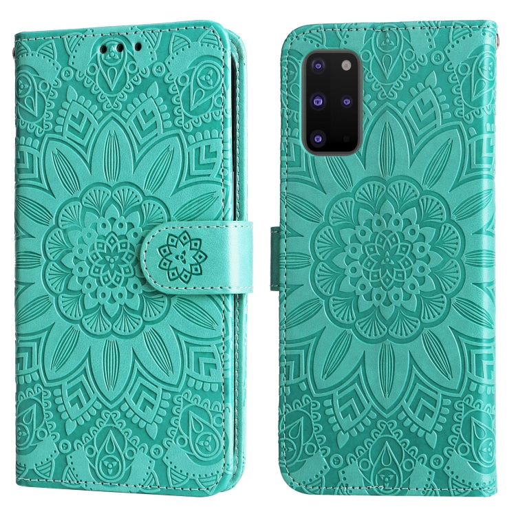 For Samsung Galaxy S20+ Embossed Sunflower Leather Phone Case