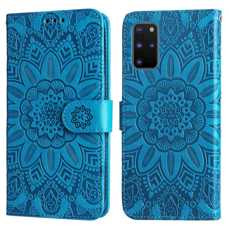 For Samsung Galaxy S20+ Embossed Sunflower Leather Phone Case