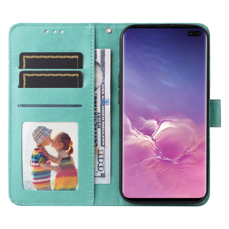 For Samsung Galaxy S10+ Embossed Sunflower Leather Phone Case