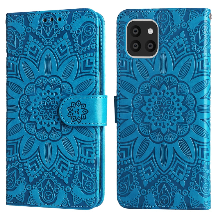 For Samsung Galaxy A03 Global 164mm Embossed Sunflower Leather Phone Case