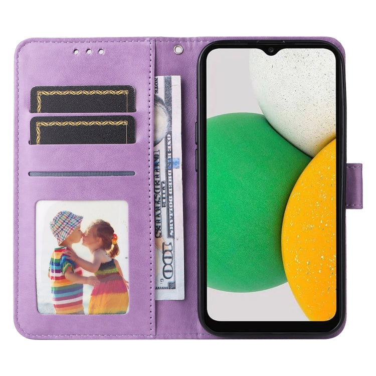 For Samsung Galaxy A03 Global 164mm Embossed Sunflower Leather Phone Case