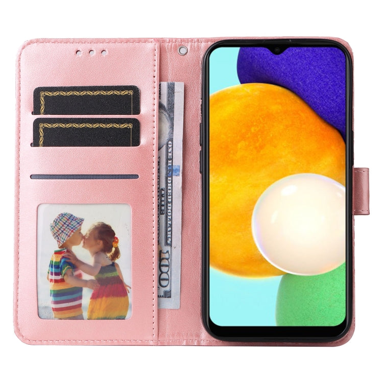 For Samsung Galaxy A03s EU 166mm/ A02s US 166mm Embossed Sunflower Leather Phone Case