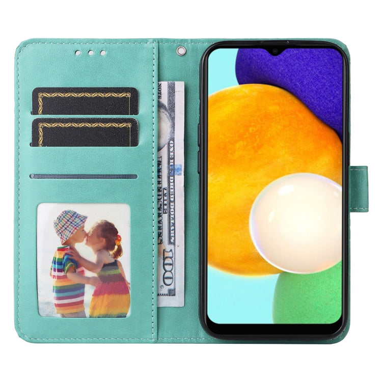 For Samsung Galaxy A03s EU 166mm/ A02s US 166mm Embossed Sunflower Leather Phone Case