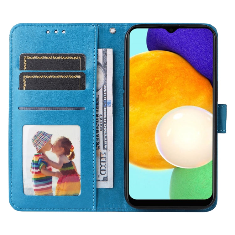 For Samsung Galaxy A03s EU 166mm/ A02s US 166mm Embossed Sunflower Leather Phone Case