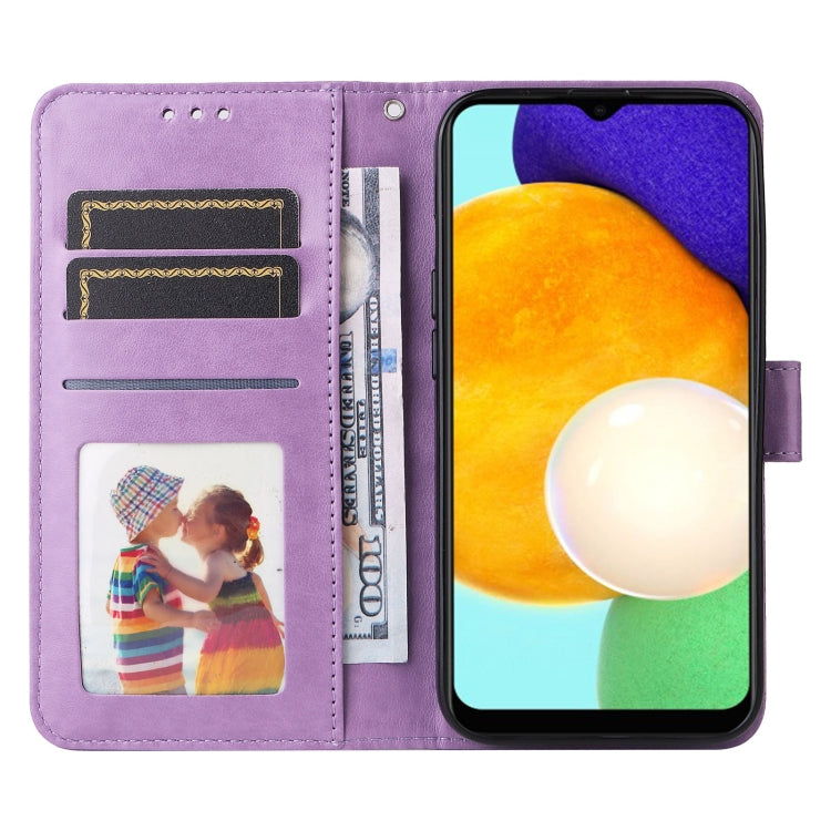 For Samsung Galaxy A03s EU 166mm/ A02s US 166mm Embossed Sunflower Leather Phone Case